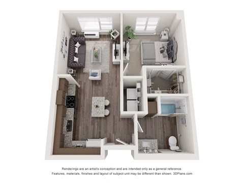 a 3 bedroom floor plan with a bedroom and a living room